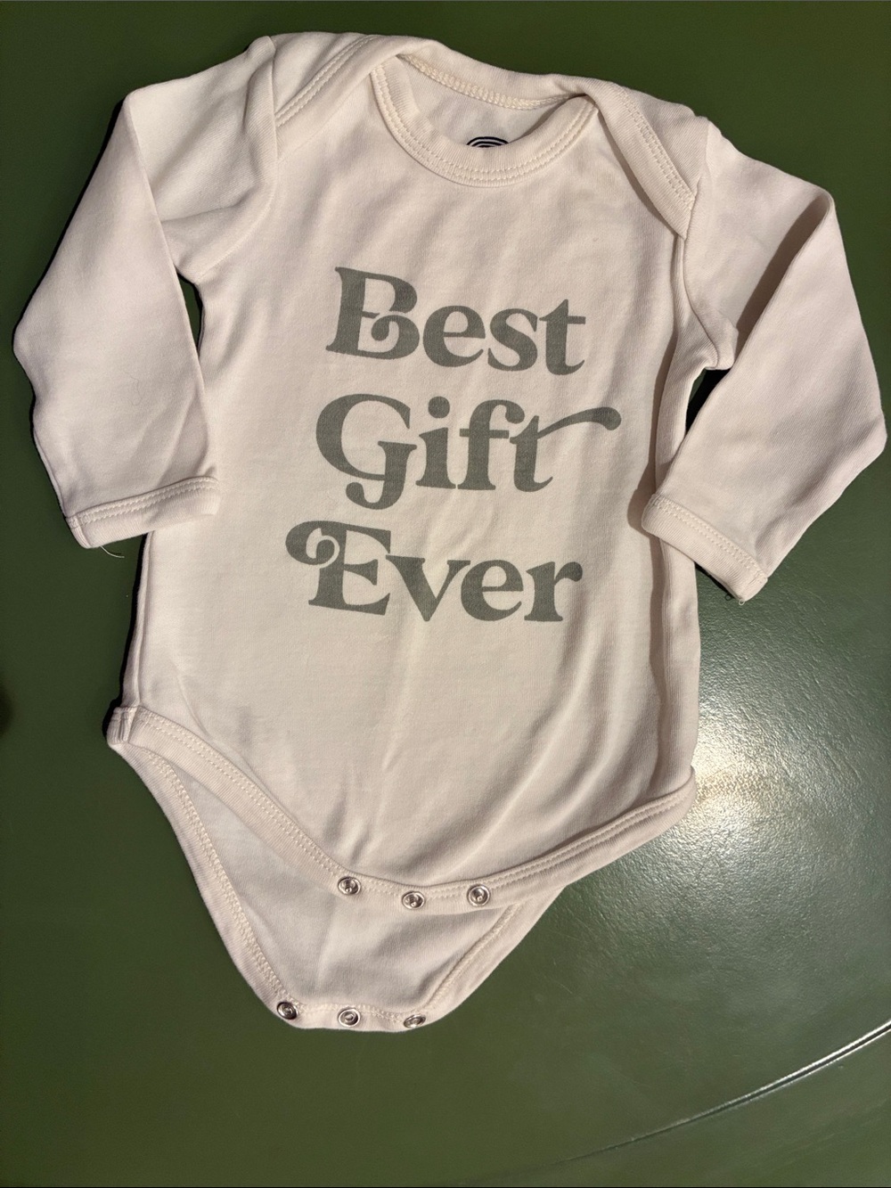 Cream Long-Sleeve Baby One-Piece Bodysuit — Best Gift Ever
